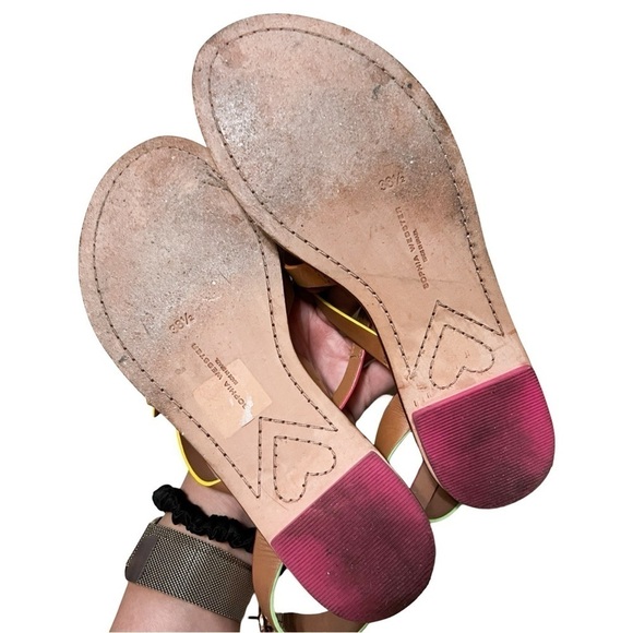 SOPHIA WEBSTER Samara Flat Bow-Detail Sandal in Tan Sz 38.5 - Picture 5 of 5